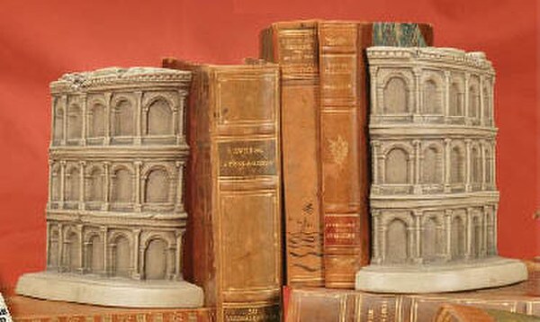 Italian Replica Statue- Coliseum Bookends Pair Sculptures